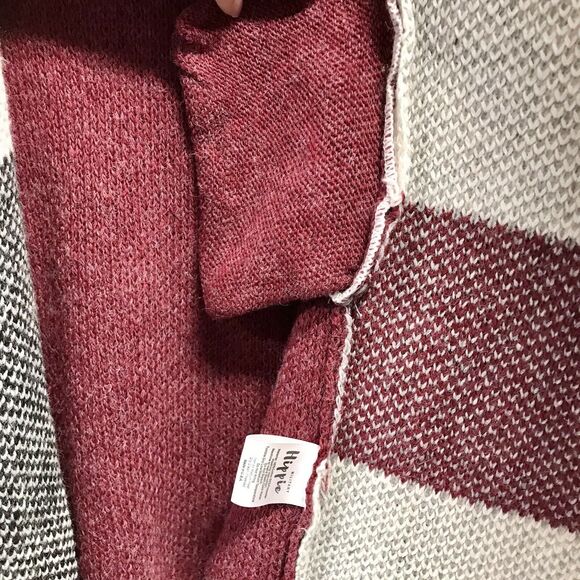 Military Hippie Color Block Open Front Drop Shoulder Cardigan Size M - Picture 5 of 9